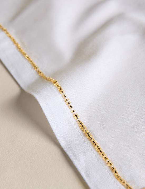 4pk Pure Cotton Beaded Edge Napkins