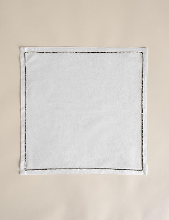 4pk Pure Cotton Beaded Edge Napkins