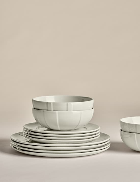 12 Piece Textured Dinner Set