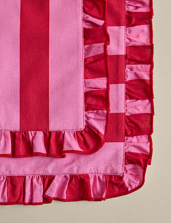 Set of 2 Pure Cotton Striped Placemats