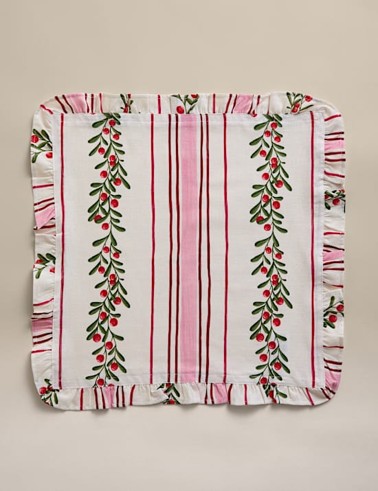 Set of 4 Cotton with Linen Striped Napkins