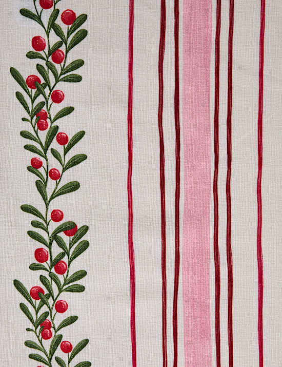 Set of 4 Cotton with Linen Striped Napkins