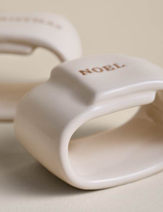 Set of 4 Ceramic Christmas Napkin Rings