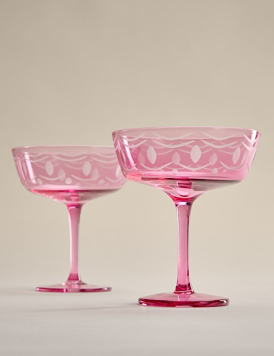 Set of 2 Retro Coupe Glasses