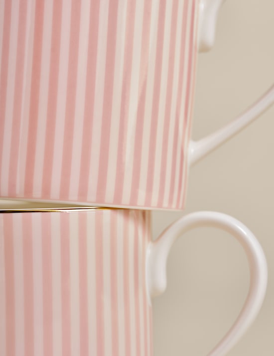 Juego de 4 tazas de rayas Hampton