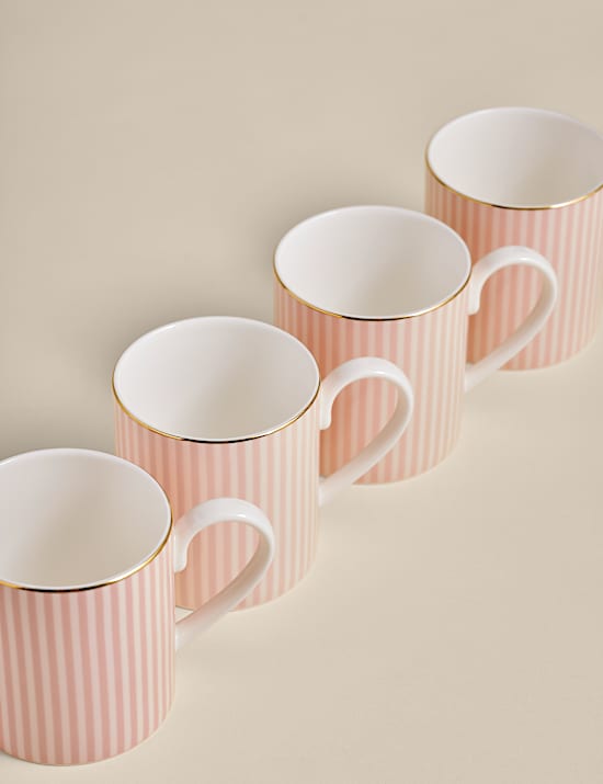 Juego de 4 tazas de rayas Hampton