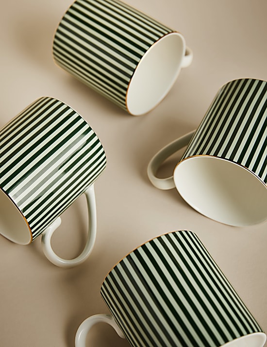 Set of 4 Hampton Stripe Mugs