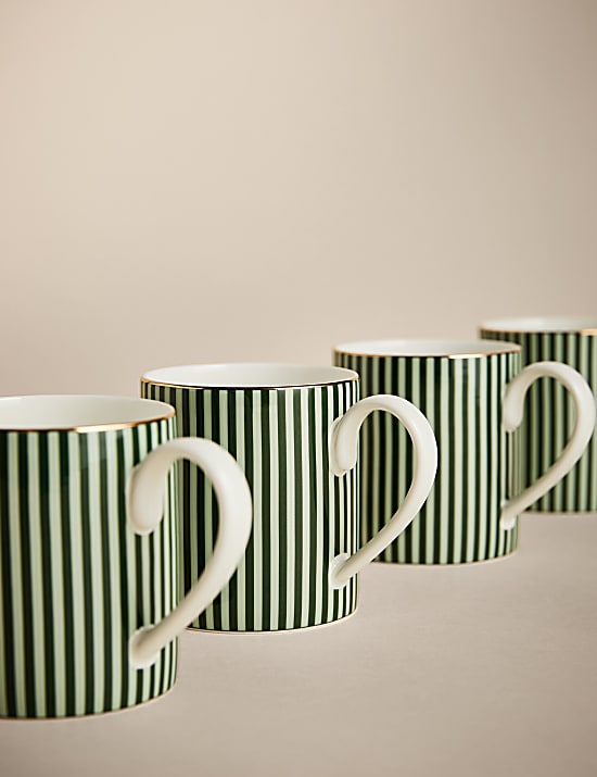 Set of 4 Hampton Stripe Mugs