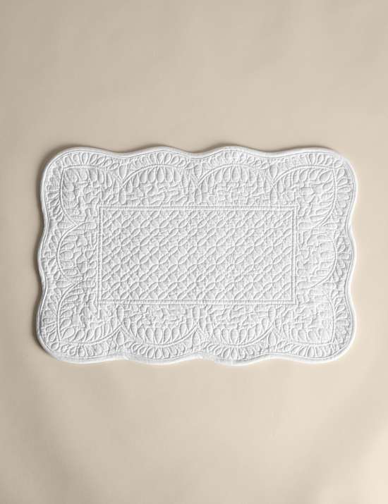 Set of 2 Pure Cotton Quilted Placemats