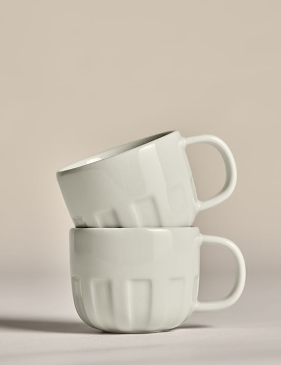 Set of 2 Textured Espresso Cups