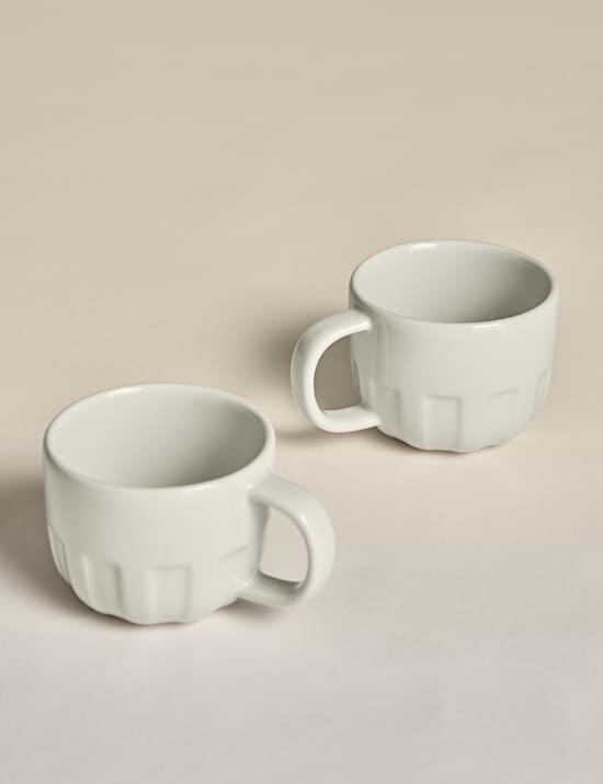 Set of 2 Textured Espresso Cups