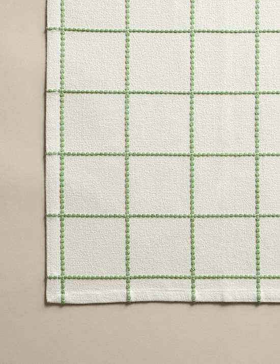 Set of 4 Pure Cotton Checked Napkins