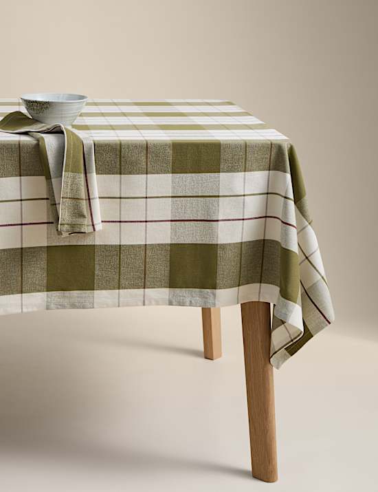 Cotton Rich Checked Tablecloth