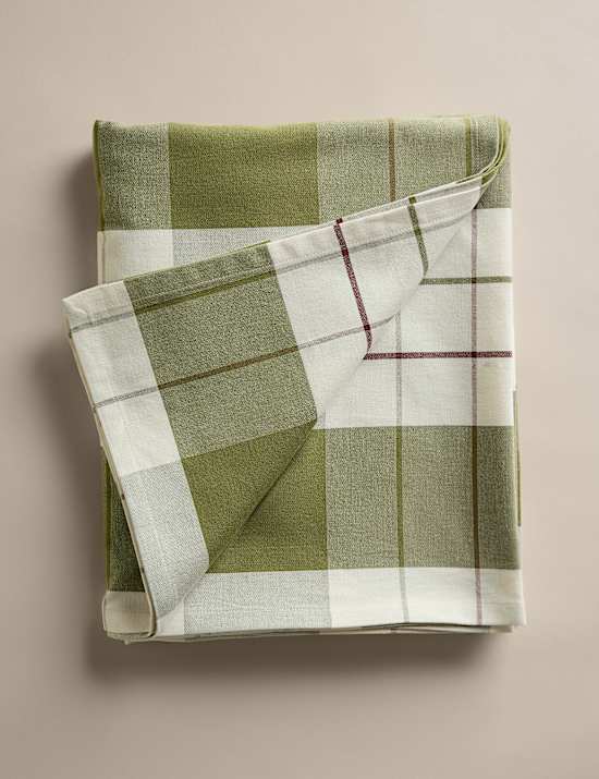 Cotton Rich Checked Tablecloth
