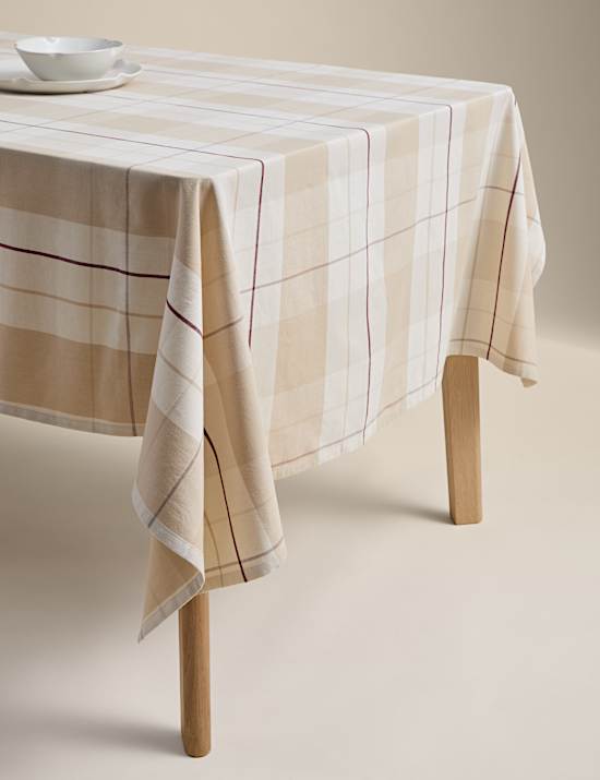 Cotton Rich Checked Tablecloth