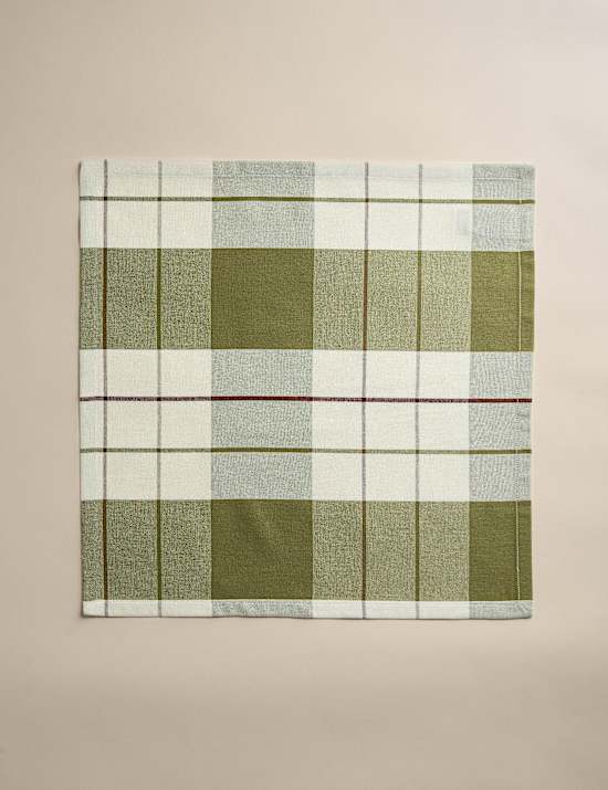 Set of 4 Cotton Rich Checked Napkins