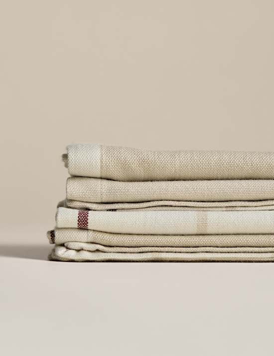 Set of 4 Cotton Rich Checked Napkins