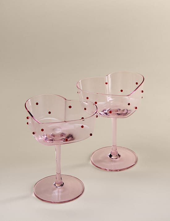 Set of 2 Heart Coupe Glasses