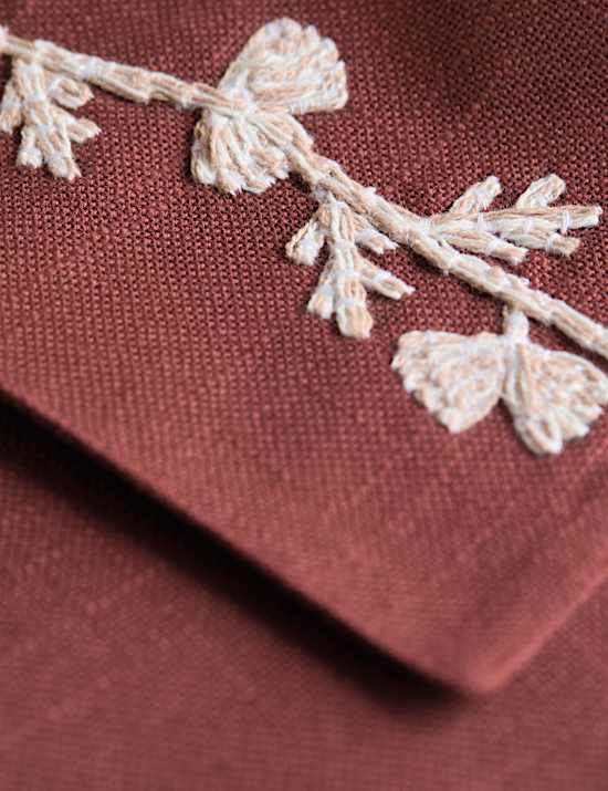 Set of 2 Pure Cotton Embroidered Placemats