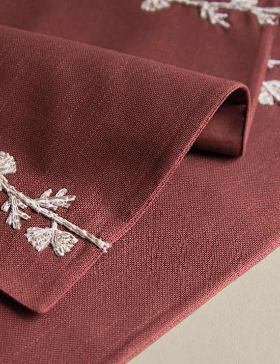 Set of 2 Pure Cotton Embroidered Placemats