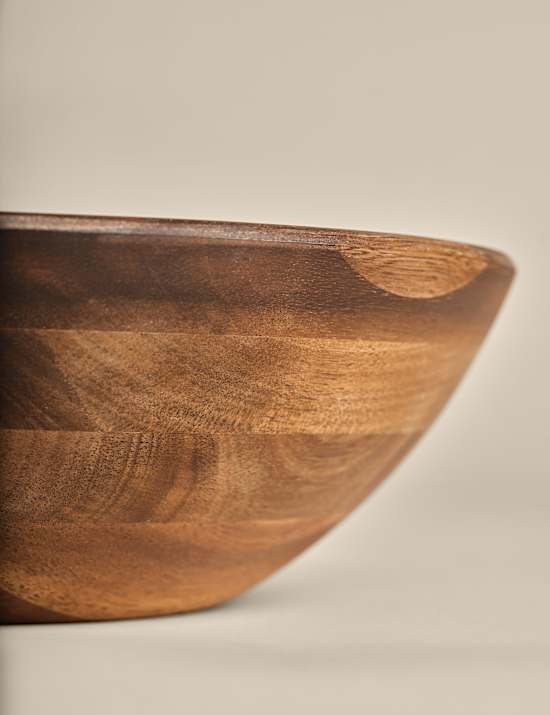 Wooden Marble Decal Serving Bowl