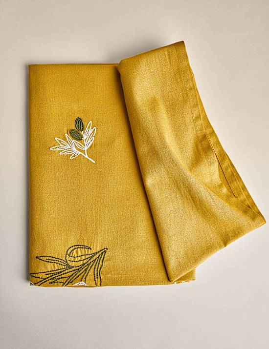 Pure Cotton Bistro Embroidered Tablecloth