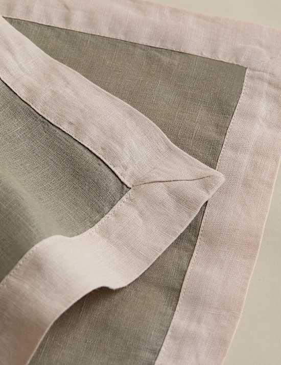 Set of 2 Pure Linen Edge Placemats