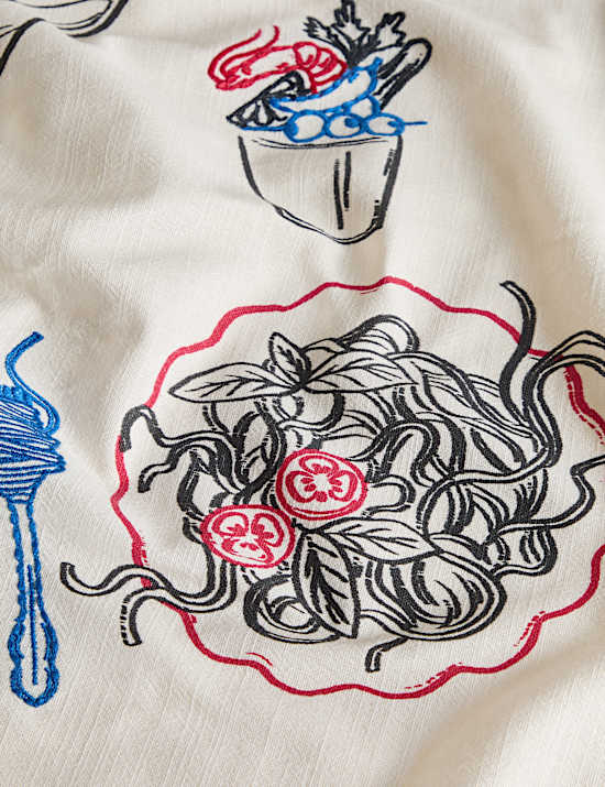 Nappe 100 % coton à motif Bistro brodé