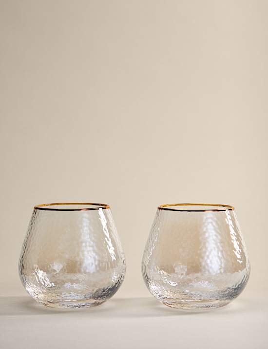Set of 2 Hammered Lustre Tumblers