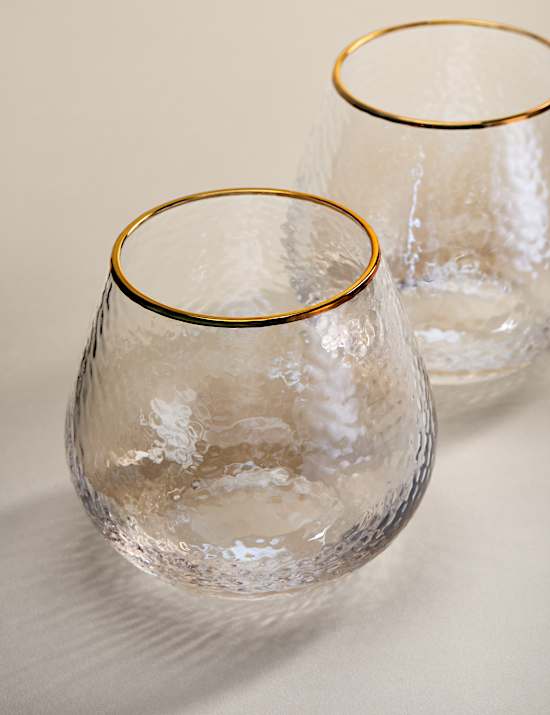 Set of 2 Hammered Lustre Tumblers