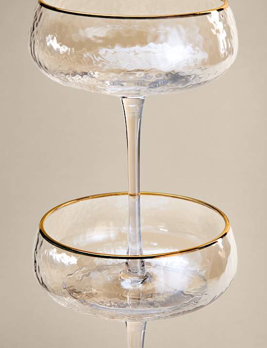 Sada 2 tepaných lesklých koktejlových sklenic