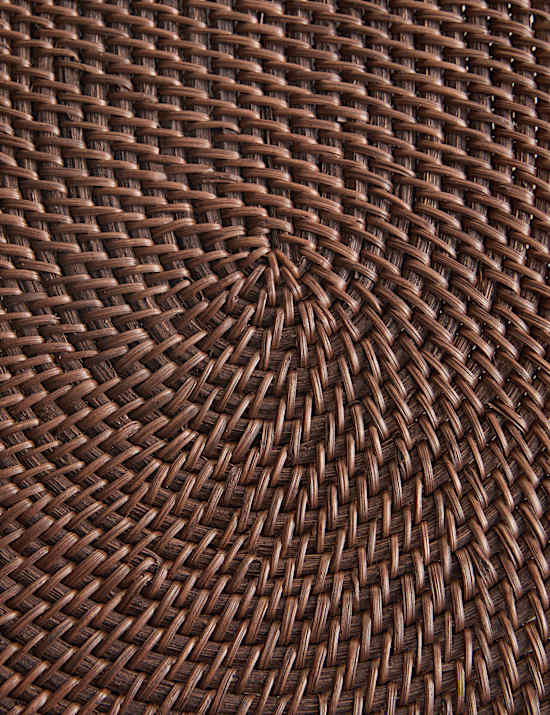 Set of 2 Rattan Oval Placemats