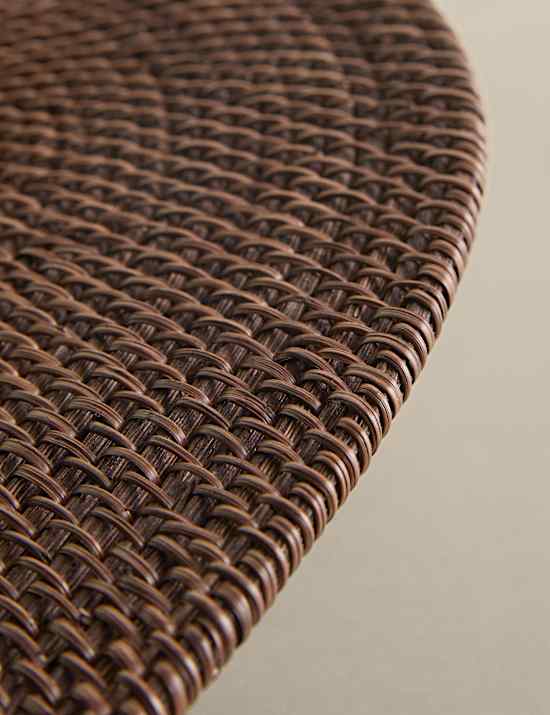 Set of 2 Rattan Oval Placemats