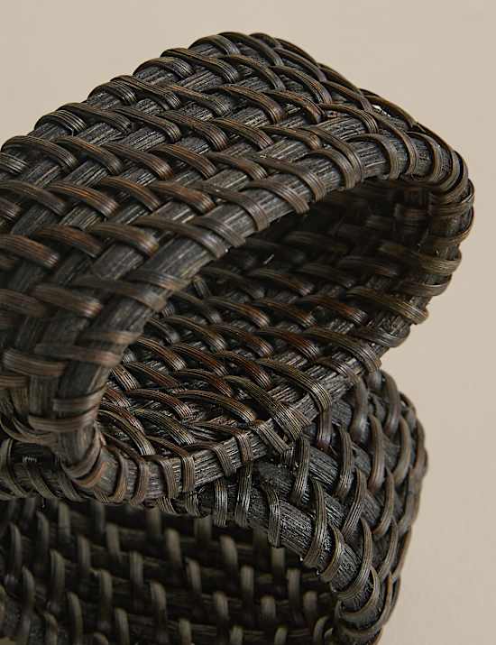Set of 4 Rattan Oval Napkin Rings