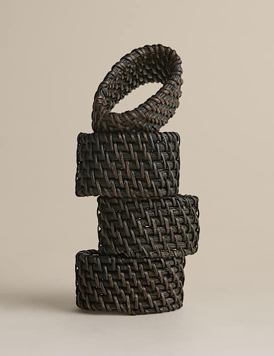 Set of 4 Rattan Oval Napkin Rings