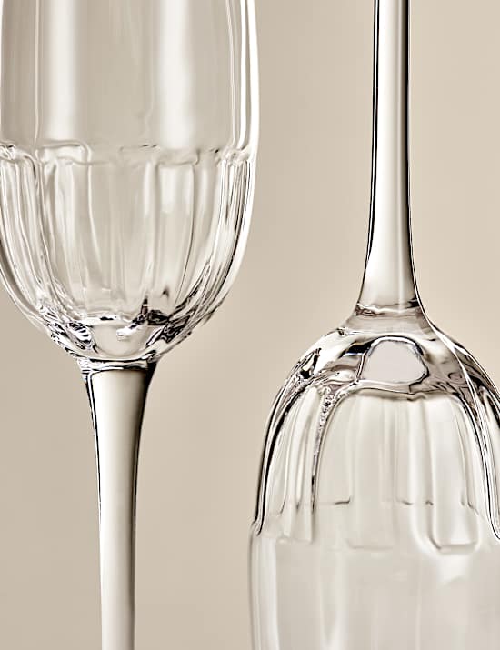 Set of 4 Textured Champagne Flutes