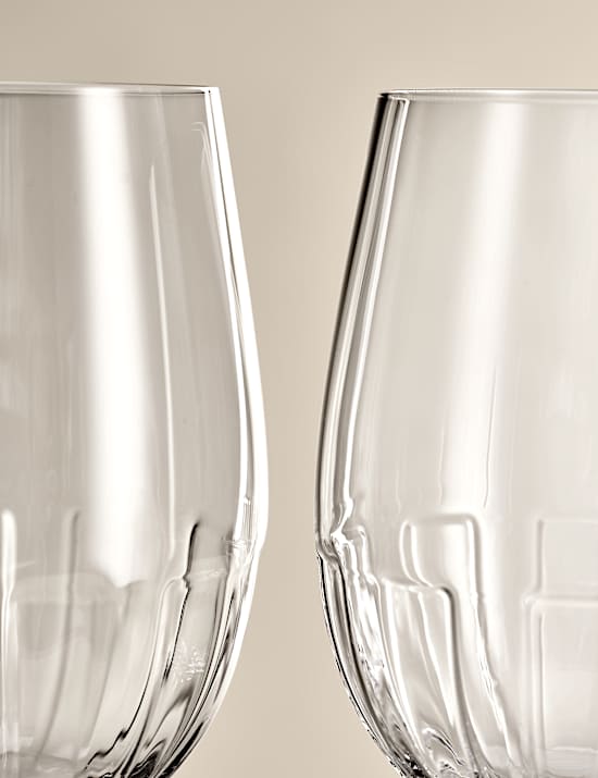 Set of 4 Textured Wine Glasses