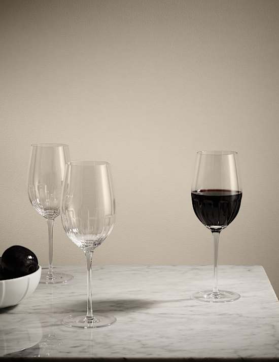 Set of 4 Textured Wine Glasses