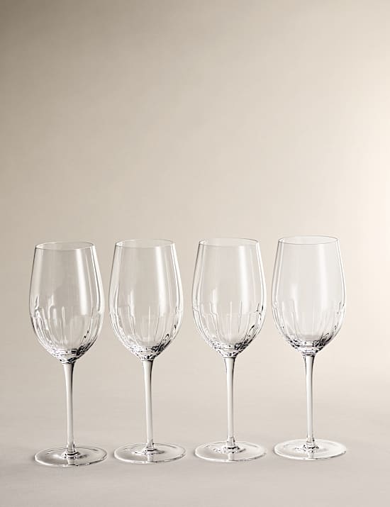 Set of 4 Textured Wine Glasses