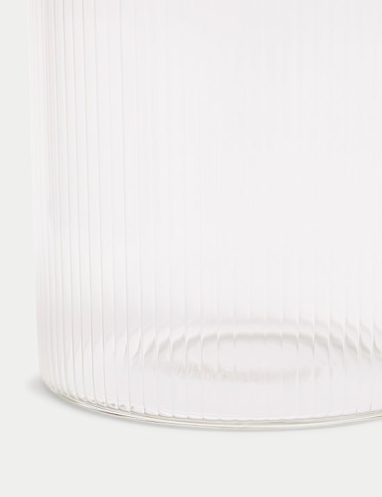 Ribbed Glass Sugar Pot