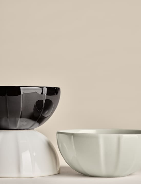 Set of 3 Ceramic Textured Nibble Bowls