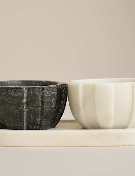 Marble Textured Pinch Pots & Tray