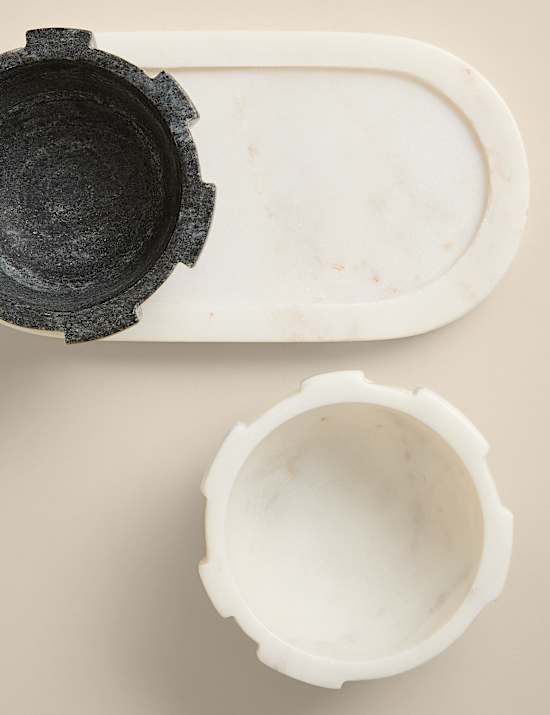 Marble Textured Pinch Pots & Tray