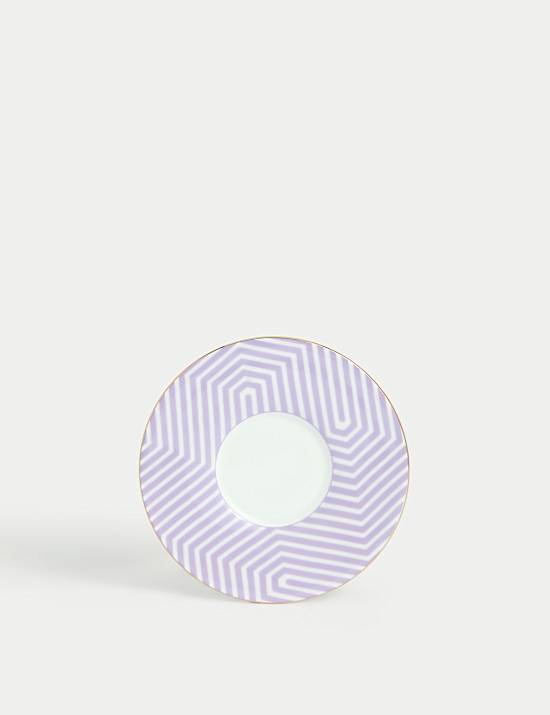 Bone China Geometric Espresso Cup & Saucer