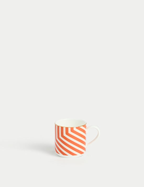 Bone China Geometric Espresso Cup & Saucer