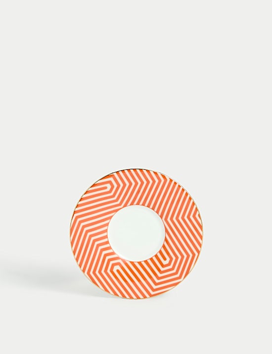 Bone China Geometric Espresso Cup & Saucer