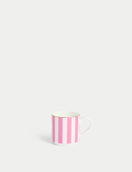 Bone China Striped Espresso Cup & Saucer