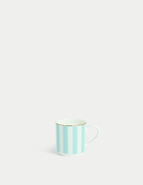 Bone China Striped Espresso Cup & Saucer