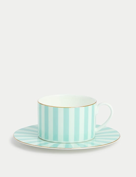 Bone China Striped Cup & Saucer