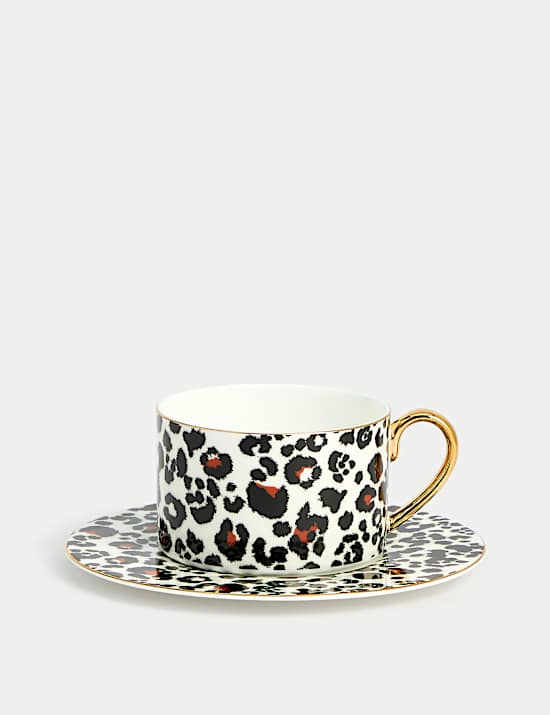 Bone China Leopard Print Cup & Saucer